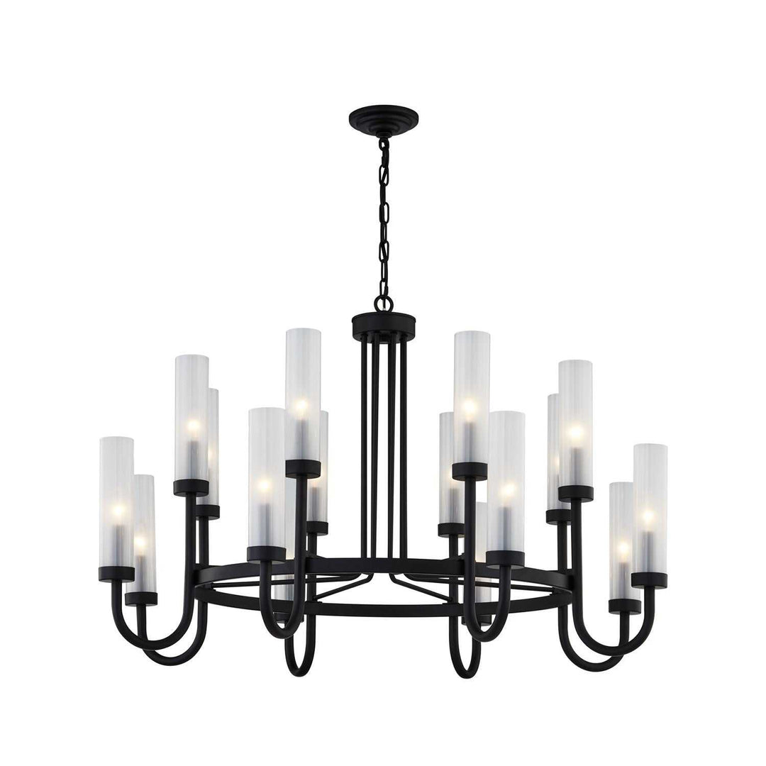 Fusion 16 Light Chandelier in Matte Black Justice Designs