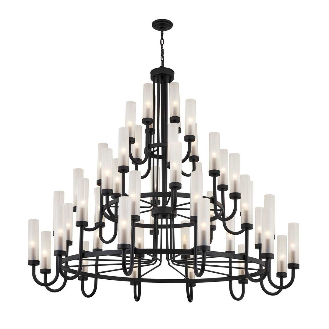 Fusion 48 Light Chandelier in Matte Black Justice Designs