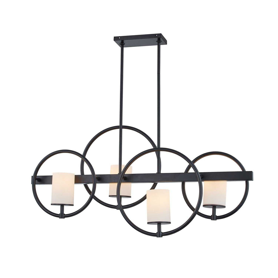 Fusion Four Light Island Chandelier in Matte Black Justice Designs