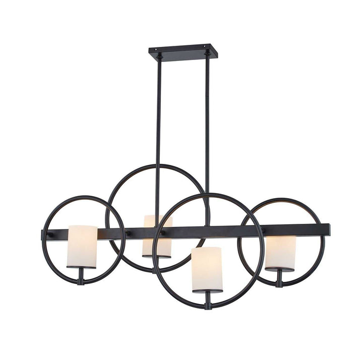 Fusion Four Light Island Chandelier in Matte Black Justice Designs