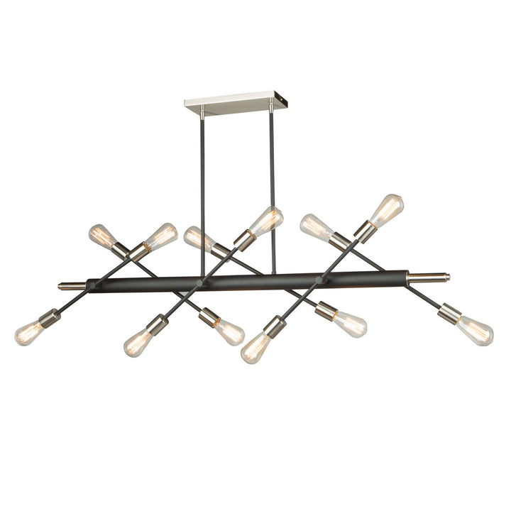 Artcraft Canada - AC11257NB - 12 Light Island Pendant - Truro - Matte Black and Brushed Nickle