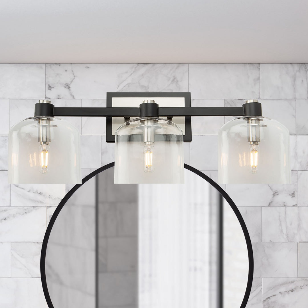Artcraft Canada - AC11693NB - Three Light Vanity - Lyndon - Black and Brushed Nickel