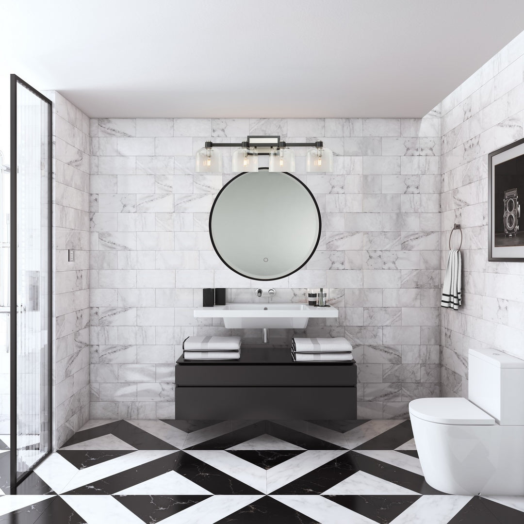 Artcraft Canada - AC11694NB - Four Light Vanity - Lyndon - Black and Brushed Nickel