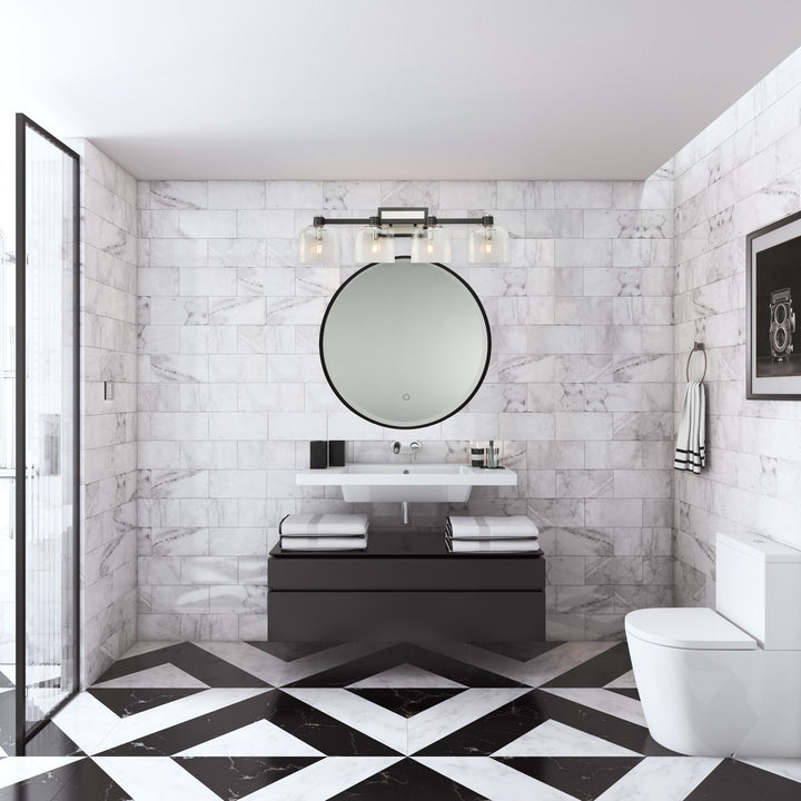 Artcraft Canada - AC11694NB - Four Light Vanity - Lyndon - Black and Brushed Nickel
