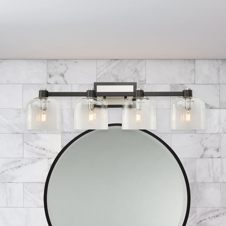 Artcraft Canada - AC11694NB - Four Light Vanity - Lyndon - Black and Brushed Nickel