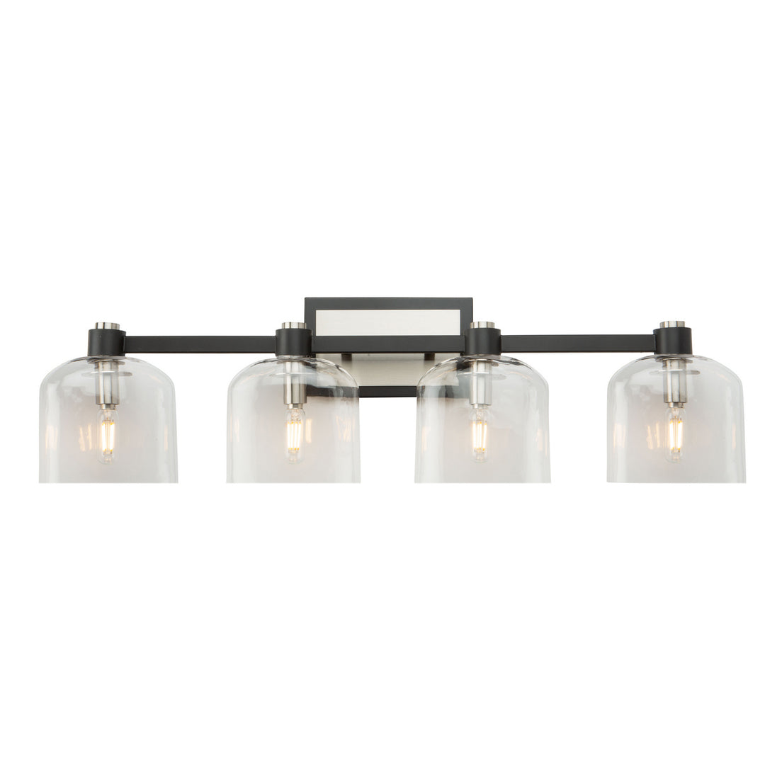 Lyndon Four Light Vanity in Black and Brushed Nickel - available from The Lighting Shoppe, trusted by Canadian homeowners