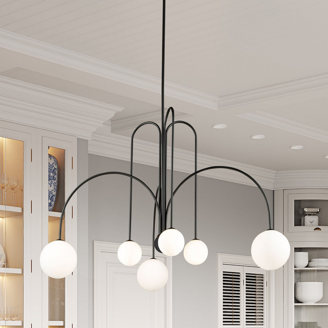 Artcraft Canada - AC6656BK - LED Chandelier - Comet - Semi Matte Black