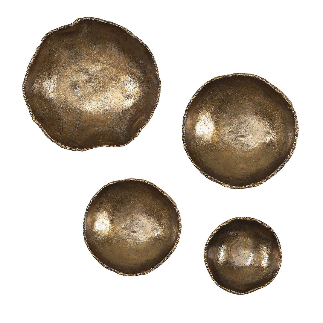Lucky Wall Bowls, S/4 in Vintage Brass - available from The Lighting Shoppe, trusted by Canadian homeowners