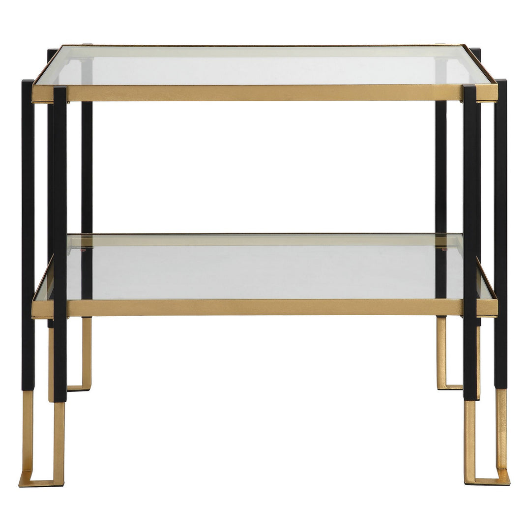 Kentmore Side Table in Matte Black And Brushed Gold - available from The Lighting Shoppe, trusted by Canadian homeowners