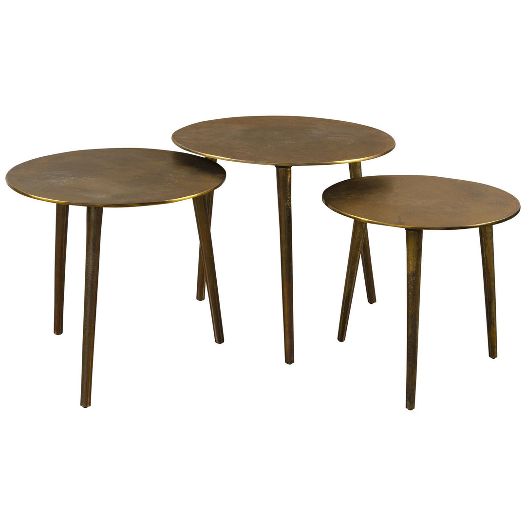 Kasai Coffee Tables, S/3 in Oxidized Antique Gold - available from The Lighting Shoppe, trusted by Canadian homeowners