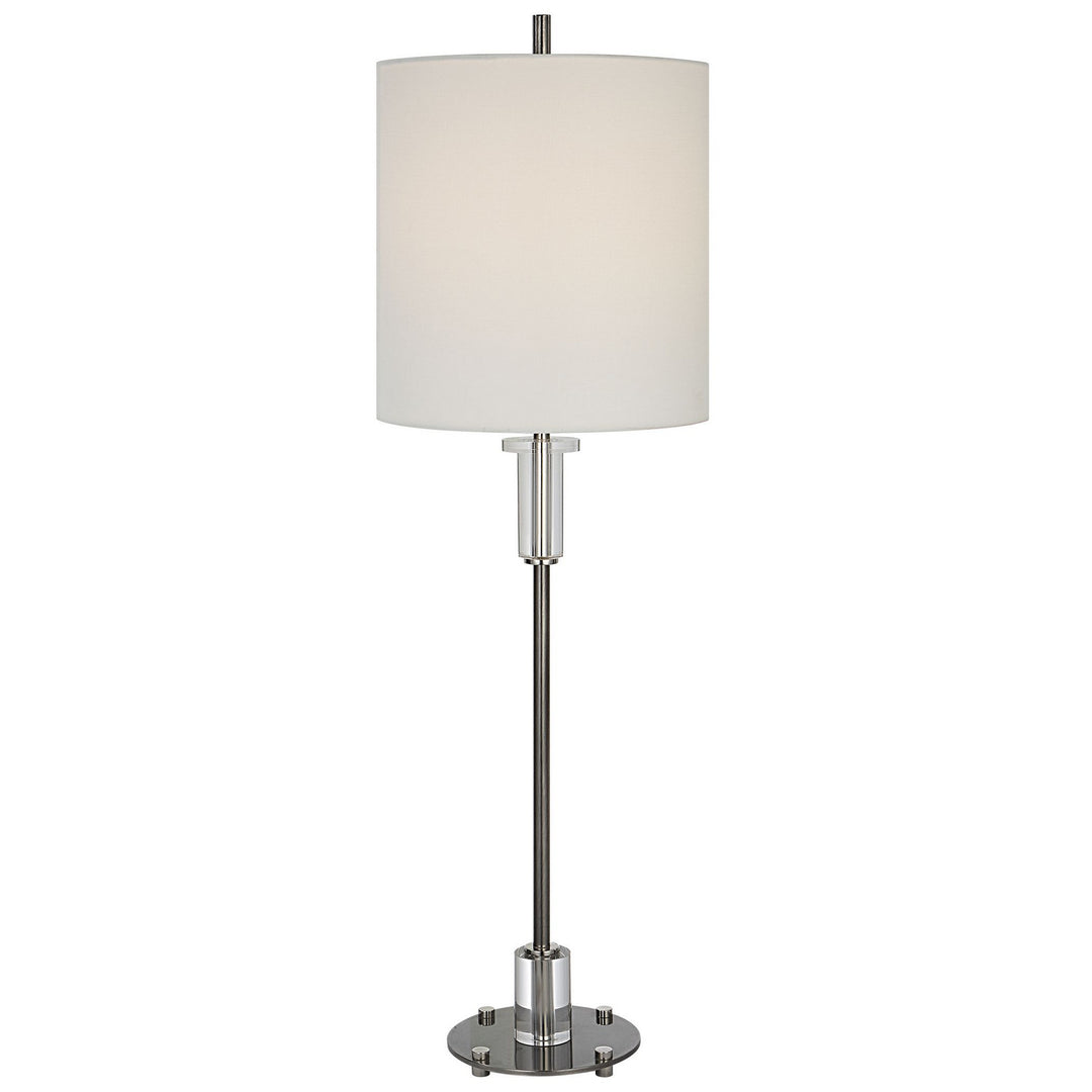 Aurelia One Light Buffet Lamp in Polished Nickel - available from The Lighting Shoppe, trusted by Canadian homeowners