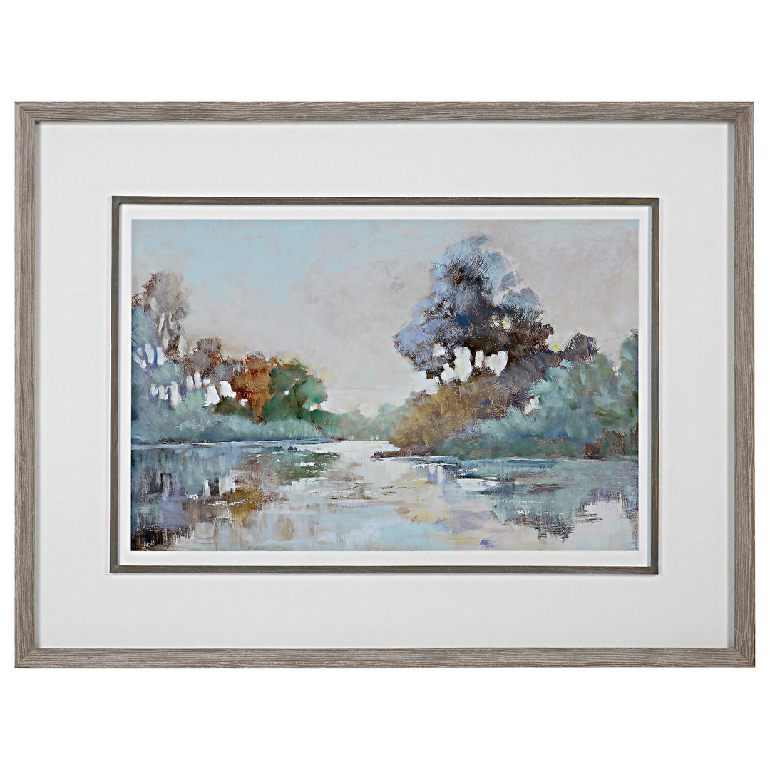 Morning Lake Framed Prints in Wood - available from The Lighting Shoppe, trusted by Canadian homeowners