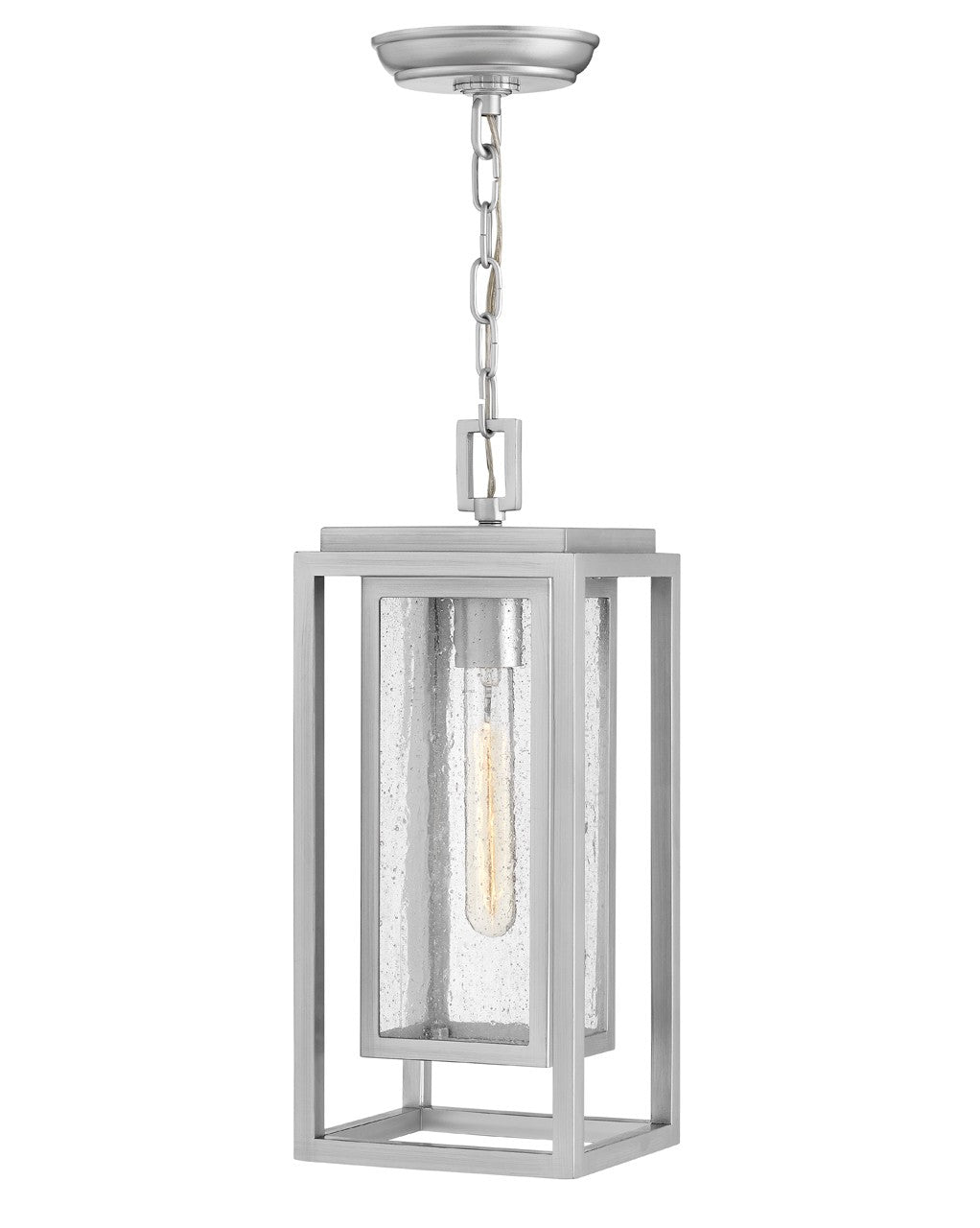 Republic LED Hanging Lantern in Satin Nickel - available from The Lighting Shoppe, trusted by Canadian homeowners