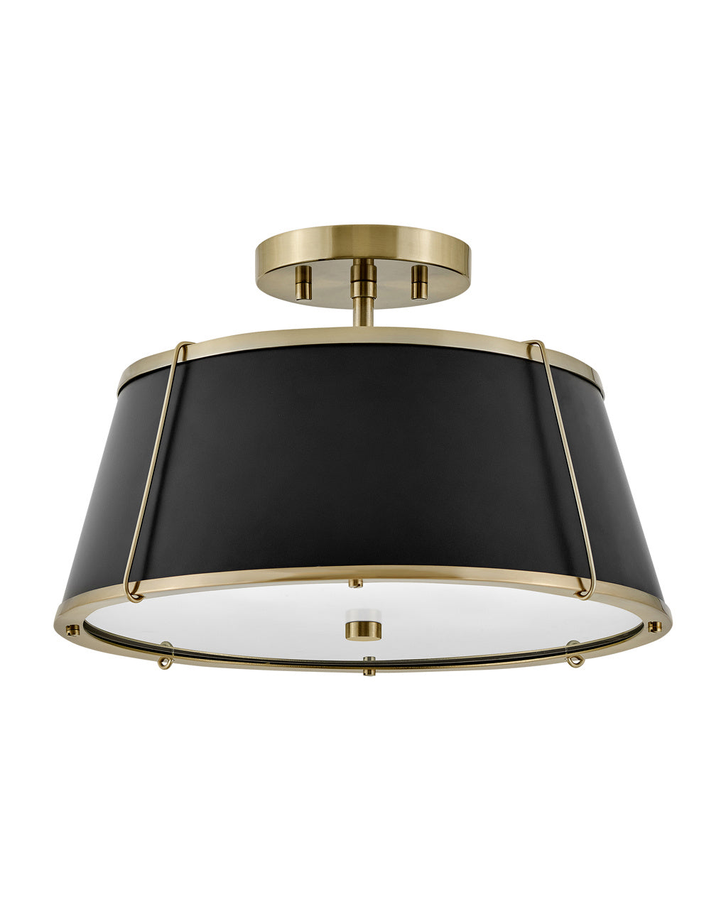 Clarke LED Semi-Flush Mount in Warm Brass - available from The Lighting Shoppe, trusted by Canadian homeowners