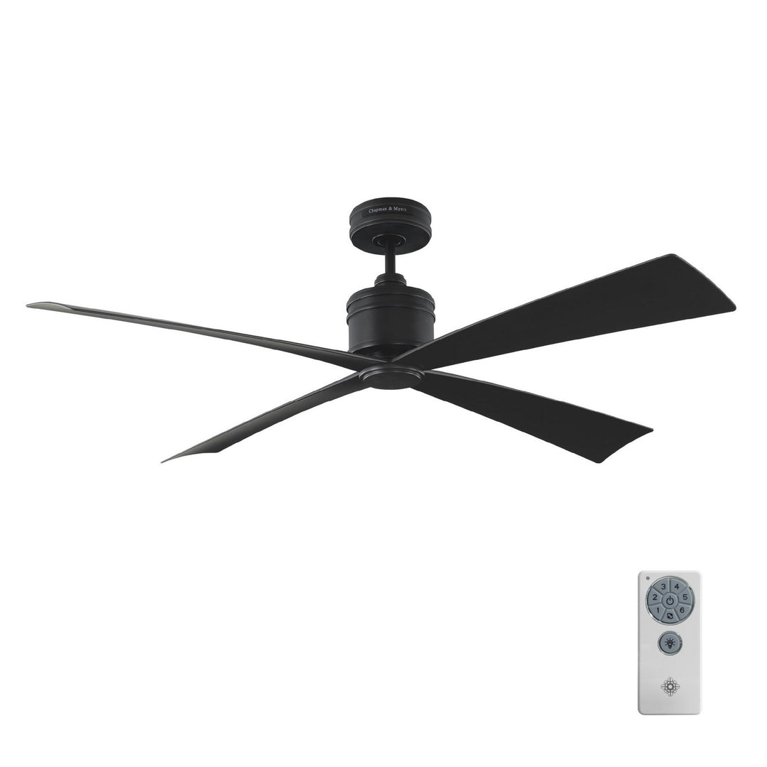Visual Comfort Fan Canada - 4LNCR56MBK - 56"Ceiling Fan - Launceton - Midnight Black