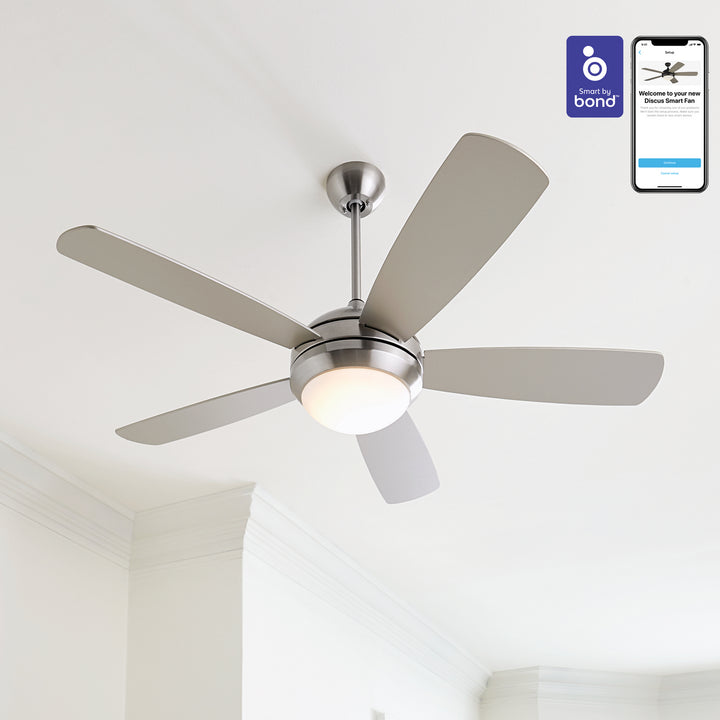 Generation Lighting Canada - 5DISM52BSD - 52" Ceiling Fan - Discus - Brushed Steel