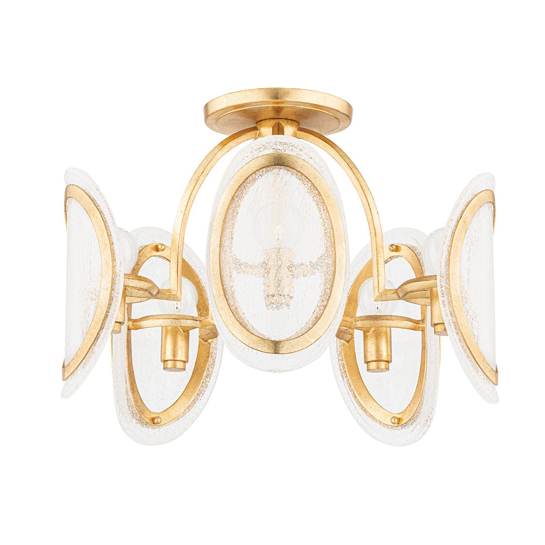 Hudson Valley Canada - 1520-VGL - Five Light Semi Flush Mount - Danes - Vintage Gold Leaf