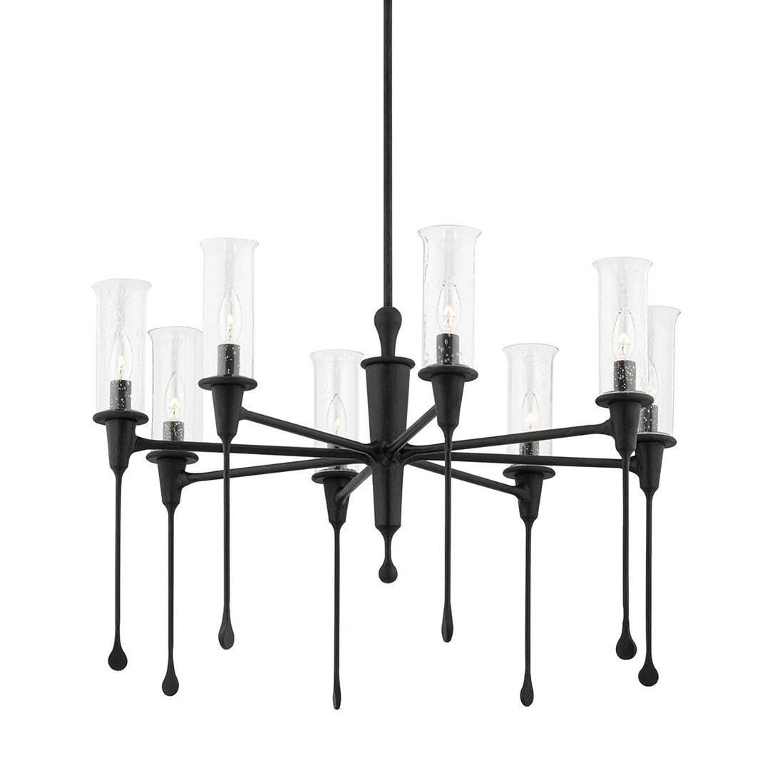 Chisel Eight Light Chandelier in Black Iron - available from The Lighting Shoppe, trusted by Canadian homeowners