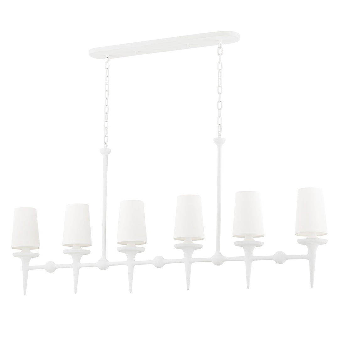 Hudson Valley Canada - 6658-WP - Six Light Island Pendant - Torch - White Plaster