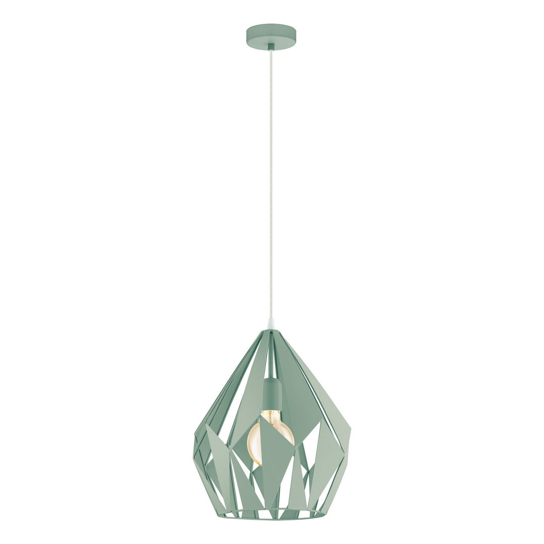 Carlton-P One Light Pendant in Pastel Green Eglo Canada