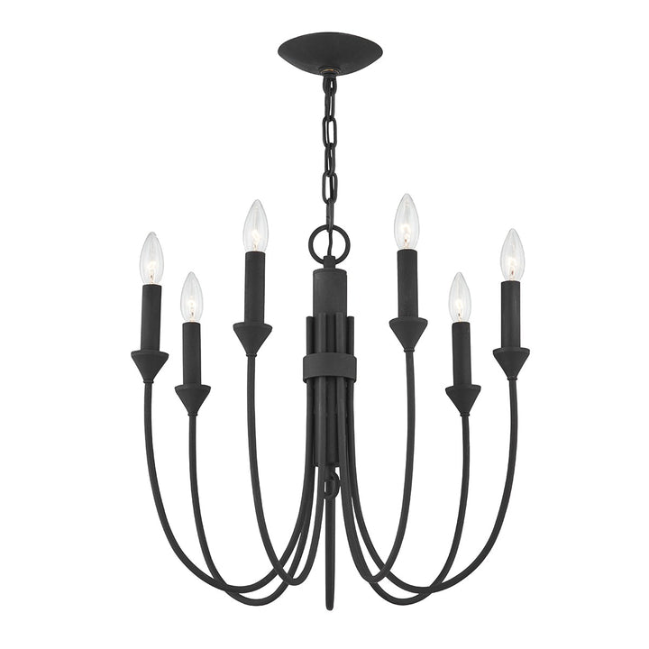 Cate Seven Light Chandelier in Forged Iron - available from The Lighting Shoppe, trusted by Canadian homeowners