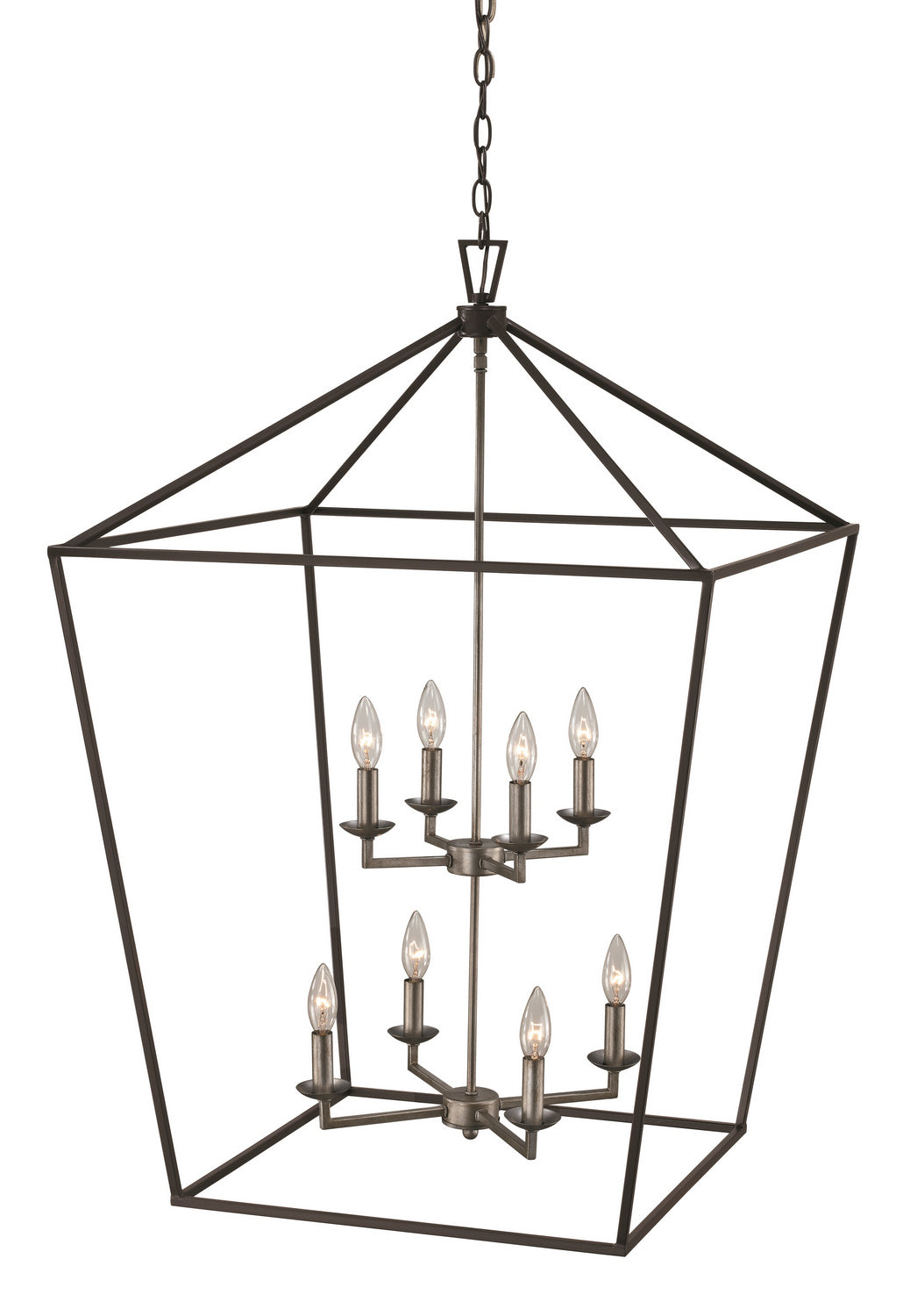 Lacey Eight Light Pendant in Polished Chrome/Black - available from The Lighting Shoppe, trusted by Canadian homeowners