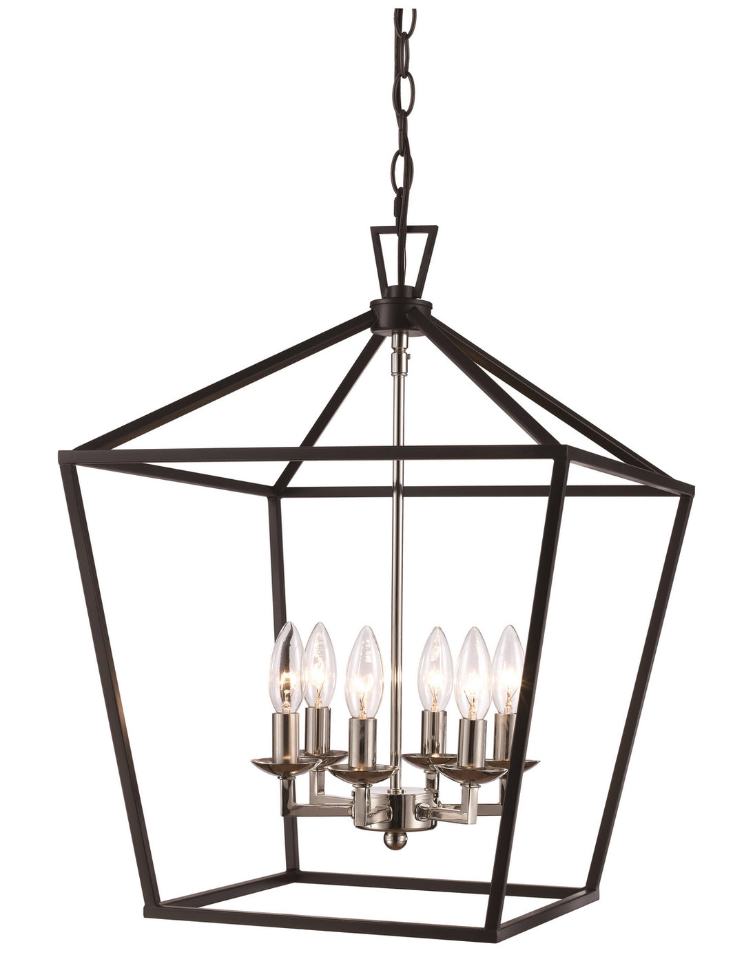 Lacey Six Light Pendant in Polished Chrome/Black - available from The Lighting Shoppe, trusted by Canadian homeowners