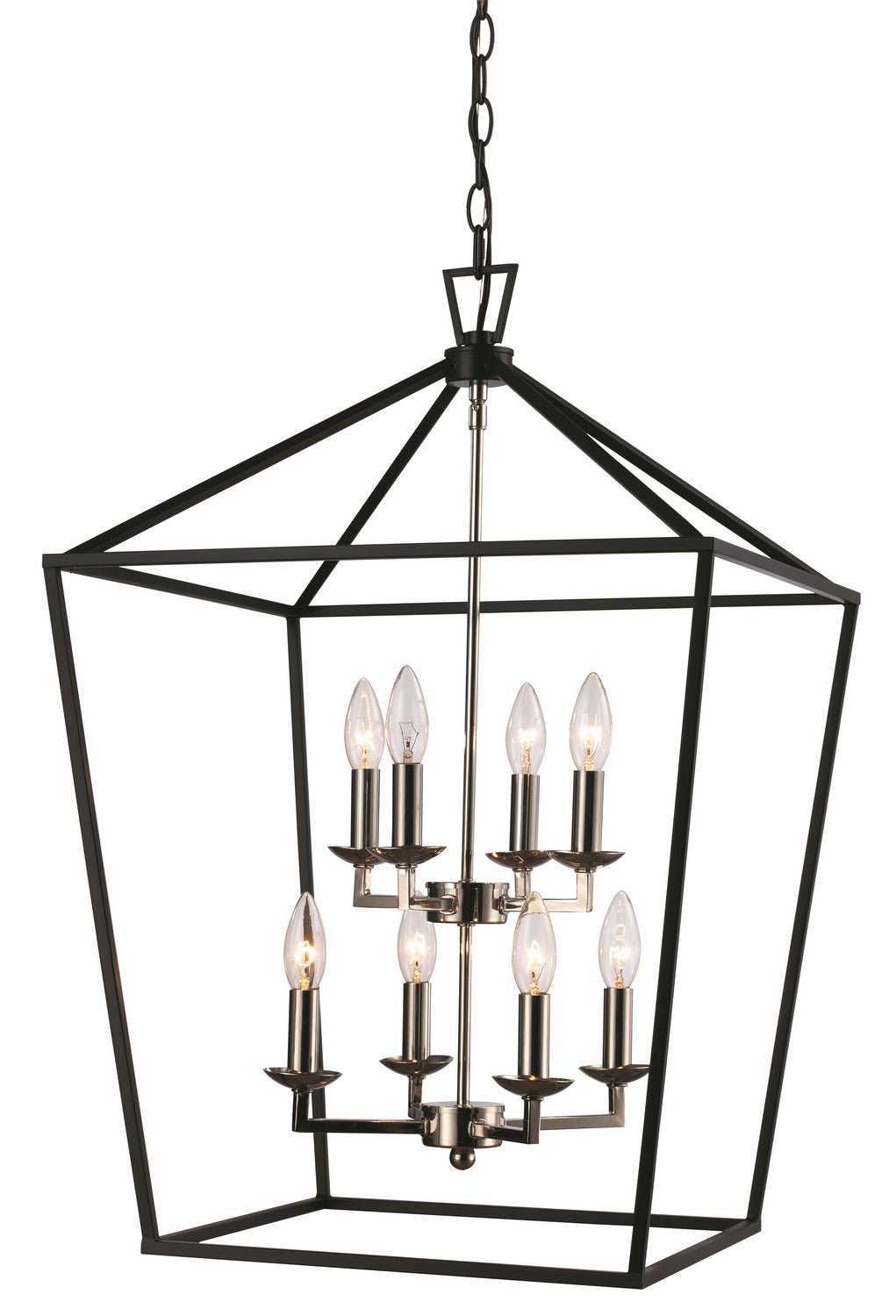 Lacey Eight Light Pendant in Polished Chrome/Black - available from The Lighting Shoppe, trusted by Canadian homeowners