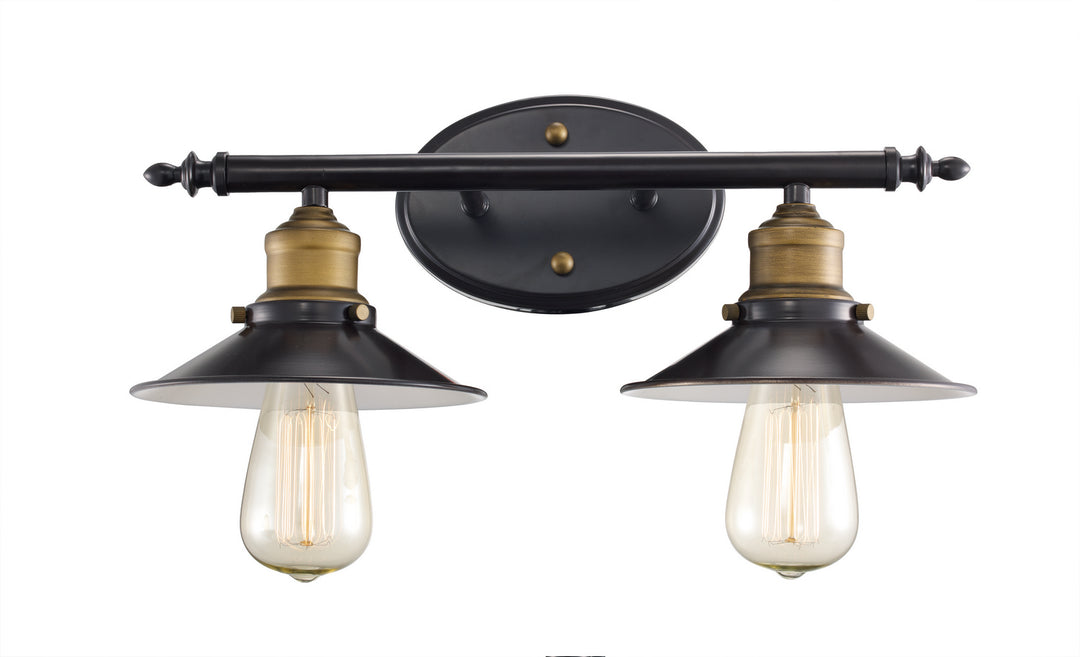 Griswald Two Light Vanity Bar in Rubbed Oil Bronze - available from The Lighting Shoppe, trusted by Canadian homeowners
