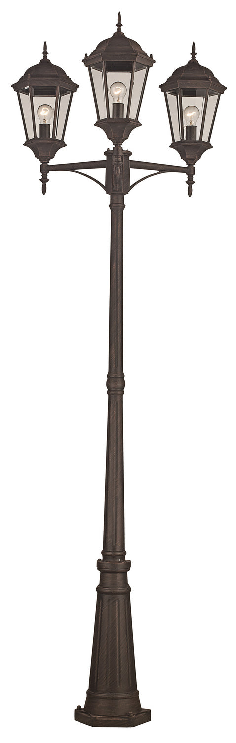 Classical Three Light Pole Light in Rust - available from The Lighting Shoppe, trusted by Canadian homeowners