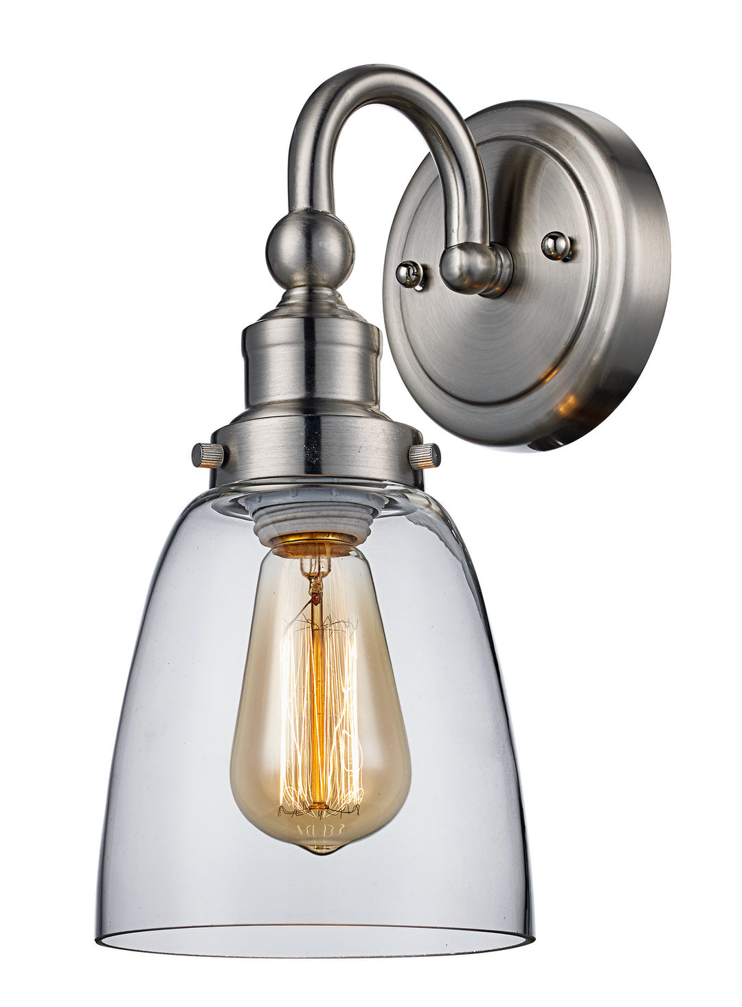 Jennifer One Light Wall Sconce in Brushed Nickel - available from The Lighting Shoppe, trusted by Canadian homeowners