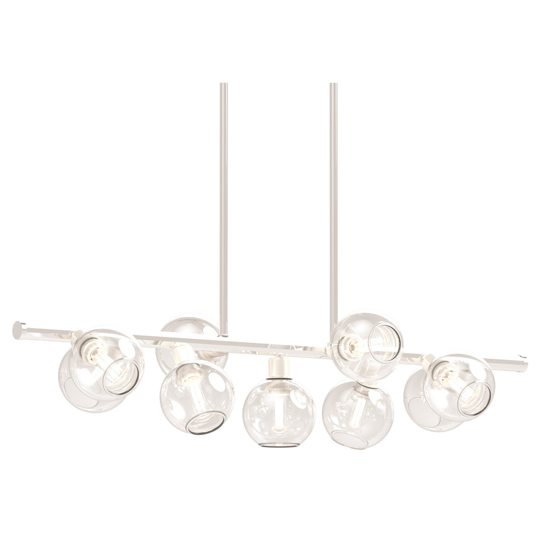 Ocean Drive Nine Light Linear Pendant in Satin Nickel And Graphite With Clear Glass - available from The Lighting Shoppe, trusted by Canadian homeowners