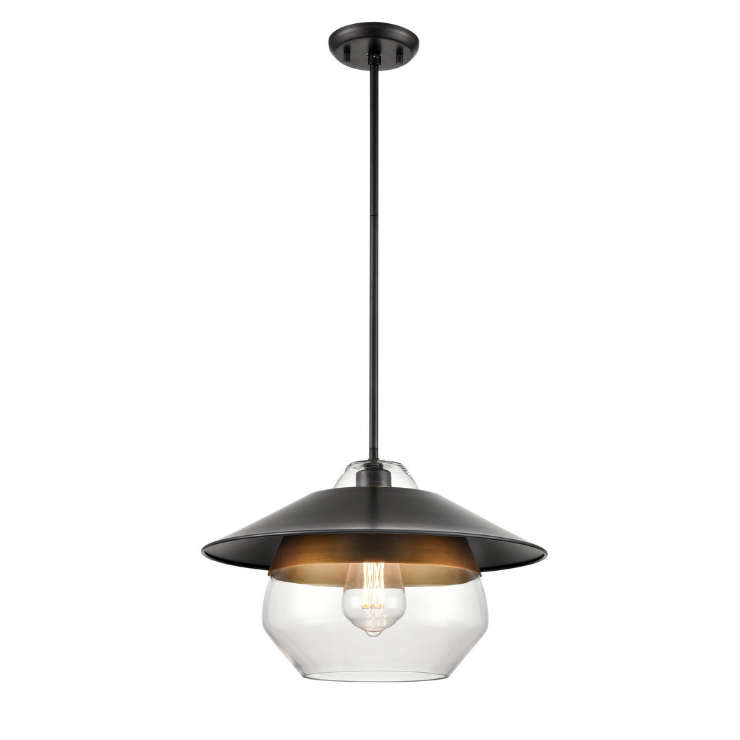 Chevalier One Light Pendant in Multiple Finishes And Graphite With Clear Glass - available from The Lighting Shoppe, trusted by Canadian homeowners