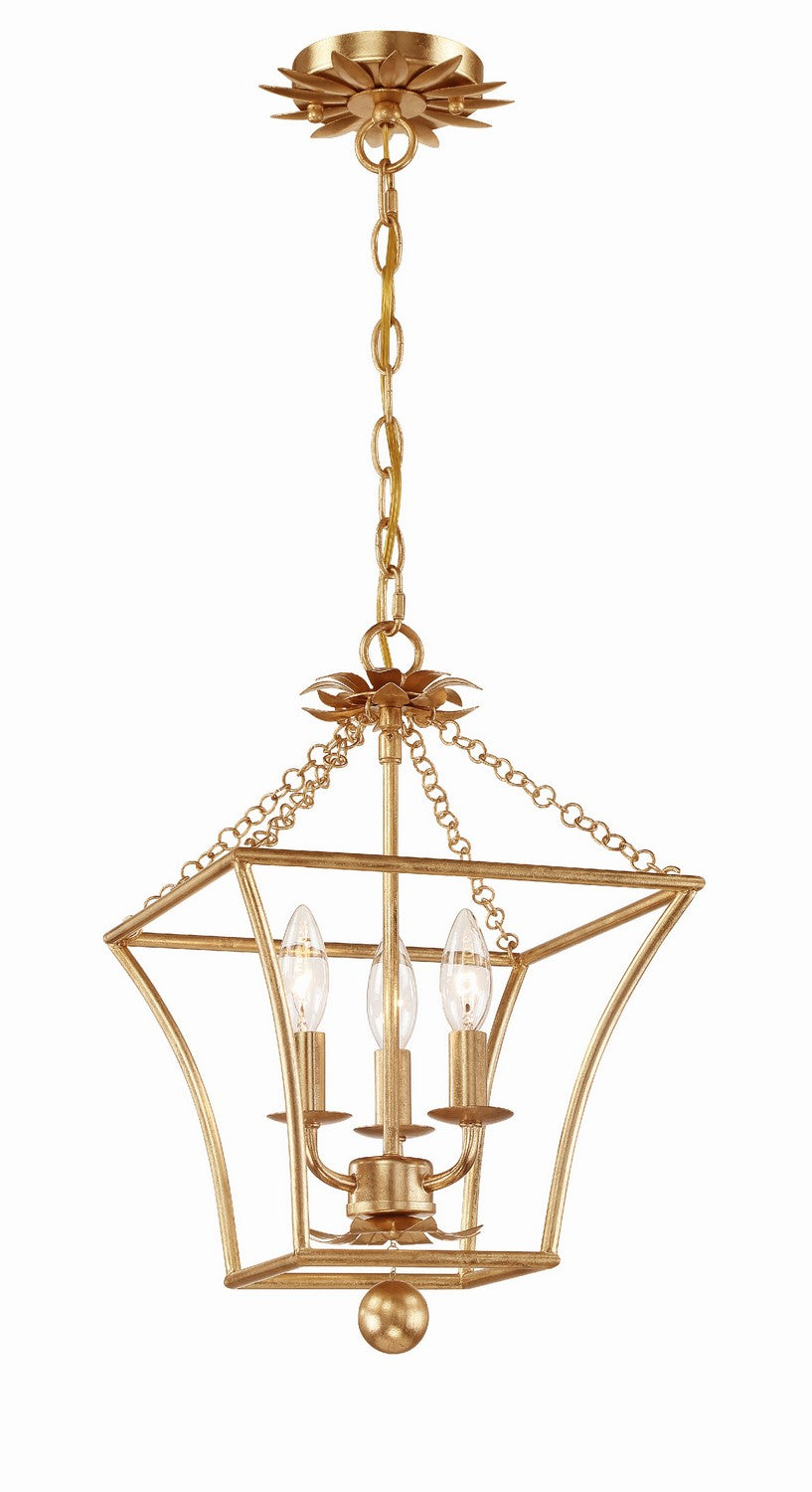 Broche Three Light Mini Chandelier in Antique Gold - available from The Lighting Shoppe, trusted by Canadian homeowners