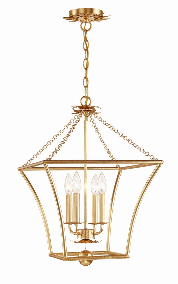 Broche Four Light Mini Chandelier in Antique Gold - available from The Lighting Shoppe, trusted by Canadian homeowners