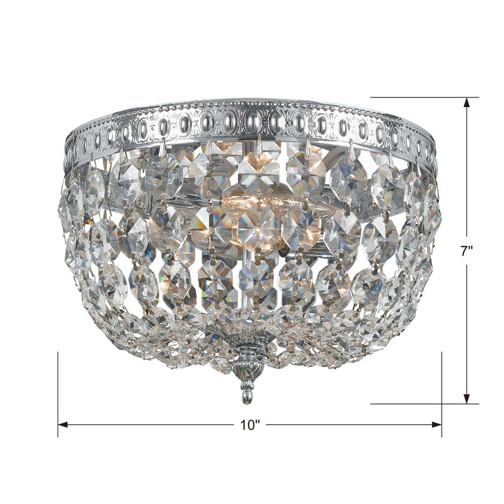 Crystorama - 710-CH-CL-I - Two Light Flush Mount - Waltham - Polished Chrome