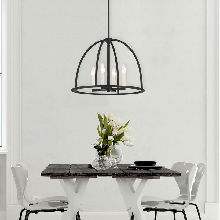 Crystorama - ABB-3004-BK - Four Light Chandelier - Abbott - Black