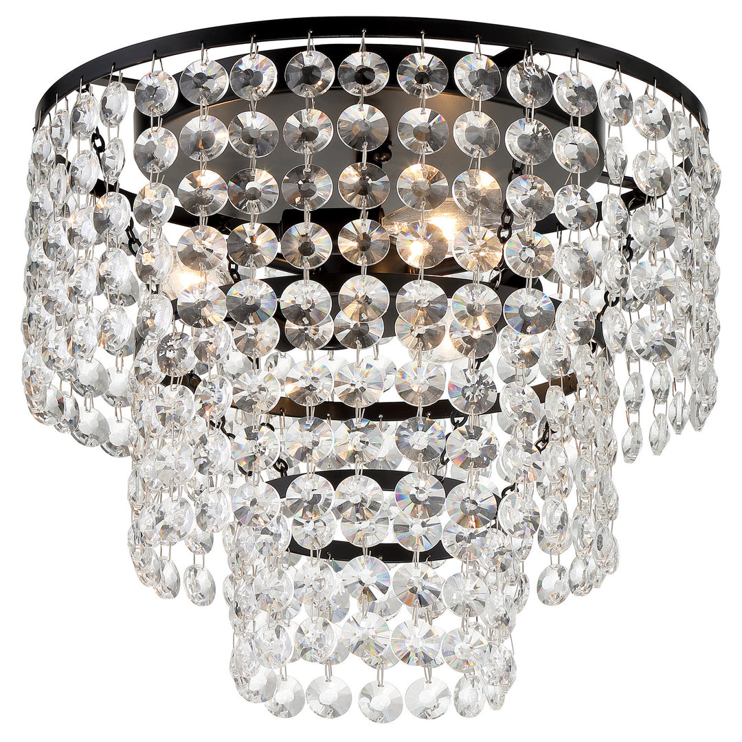 Gabrielle Three Light Flush Mount in Matte Black - available from The Lighting Shoppe, trusted by Canadian homeowners