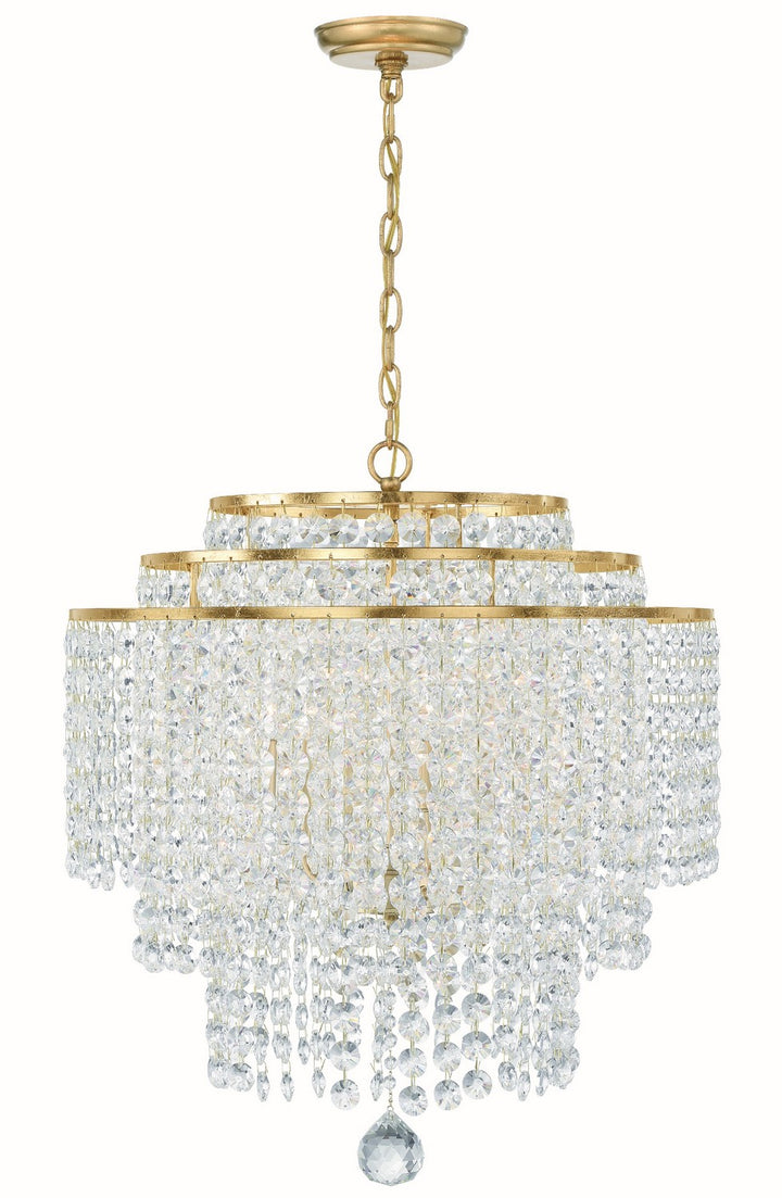 Gabrielle Six Light Chandelier in Antique Gold - available from The Lighting Shoppe, trusted by Canadian homeowners