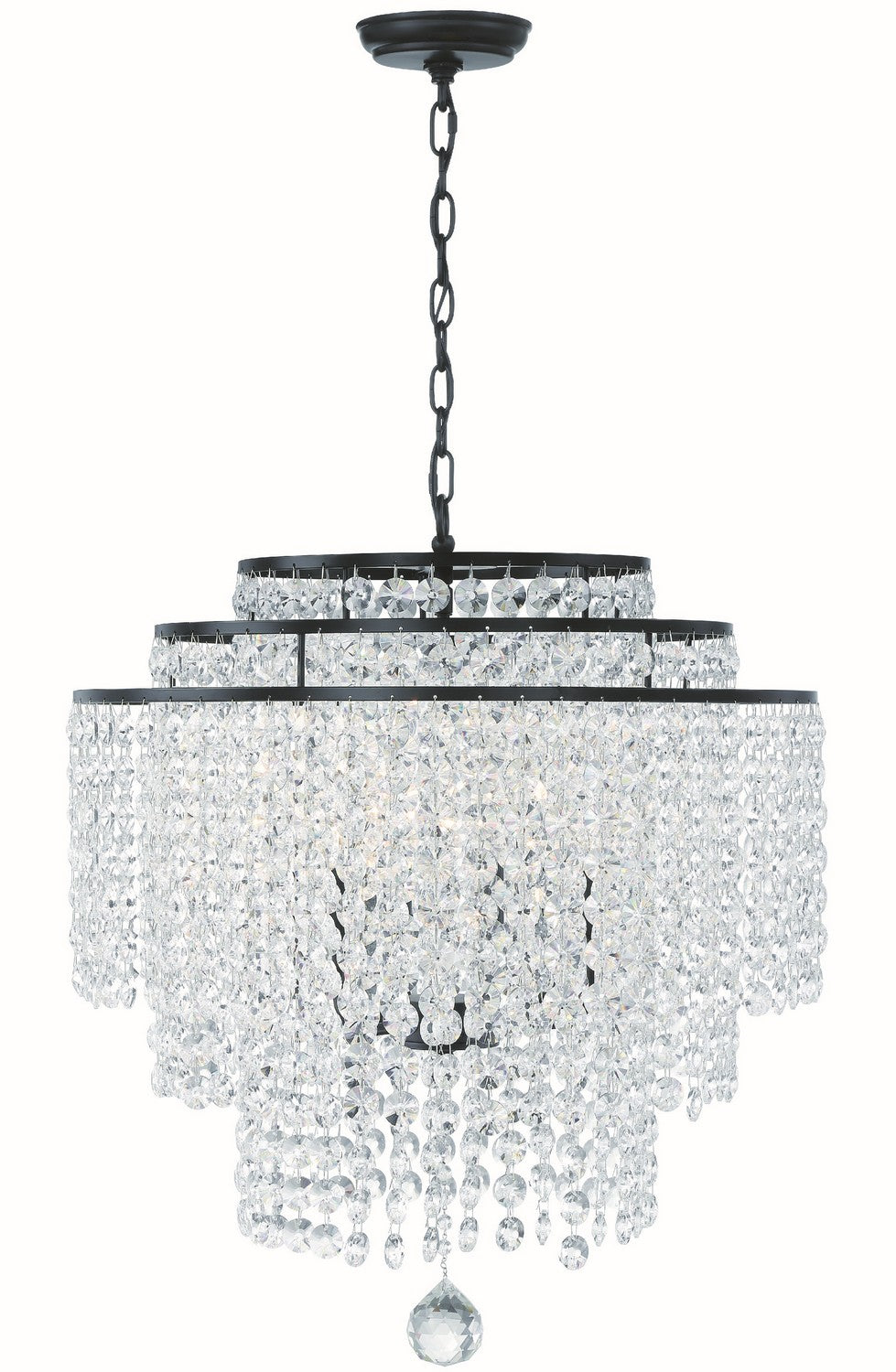 Gabrielle Six Light Chandelier in Matte Black - available from The Lighting Shoppe, trusted by Canadian homeowners