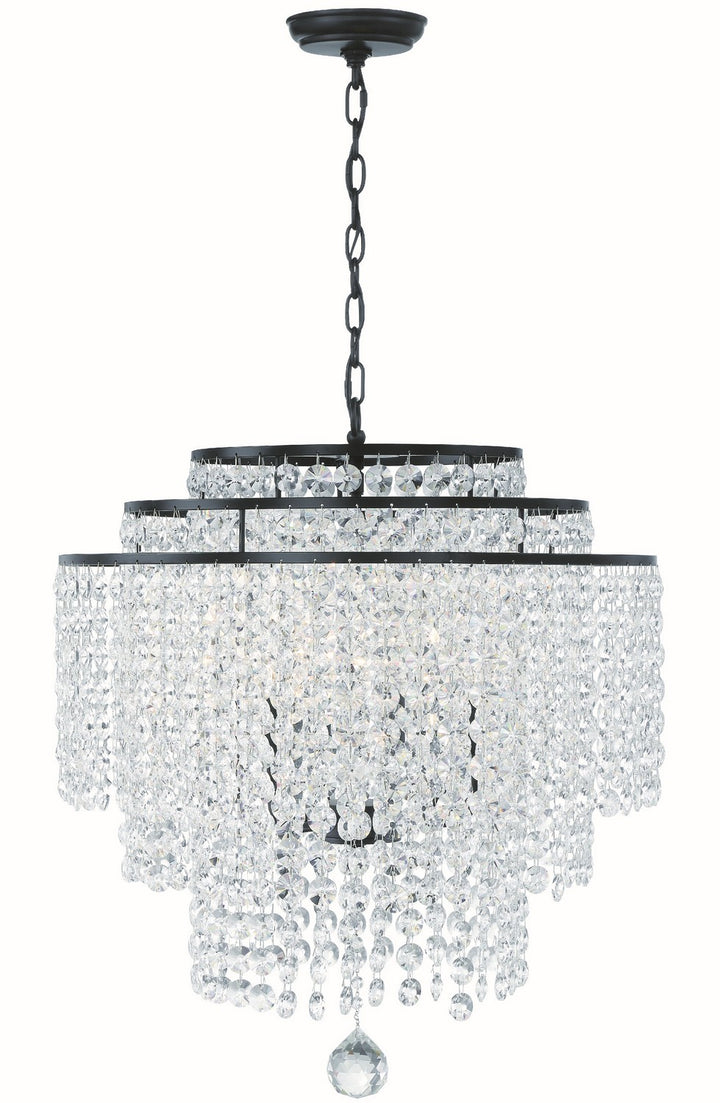Gabrielle Six Light Chandelier in Matte Black - available from The Lighting Shoppe, trusted by Canadian homeowners