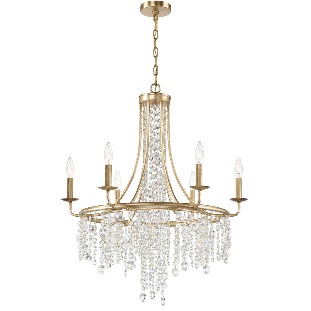 Gabrielle Six Light Chandelier in Antique Gold - available from The Lighting Shoppe, trusted by Canadian homeowners