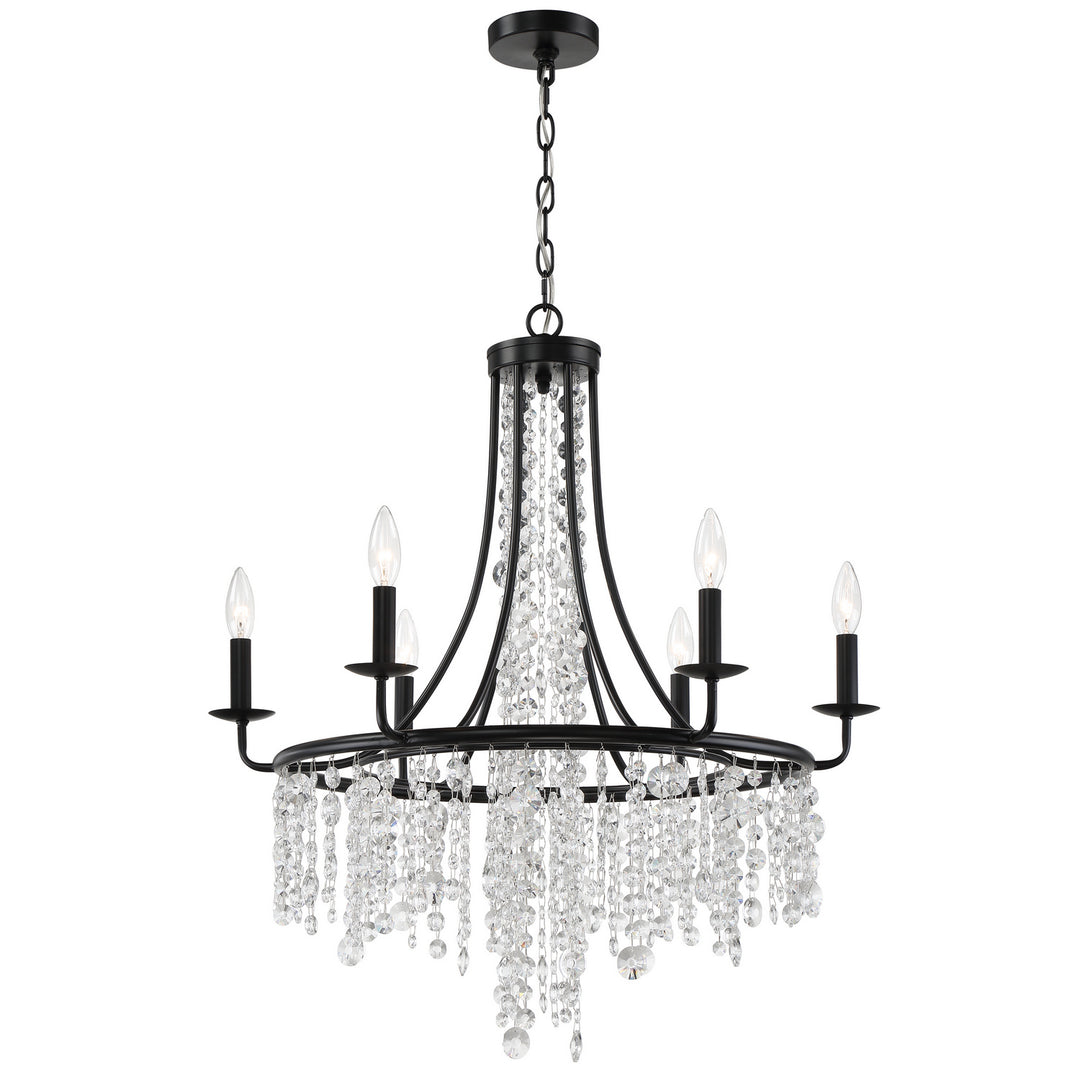 Gabrielle Six Light Chandelier in Matte Black - available from The Lighting Shoppe, trusted by Canadian homeowners