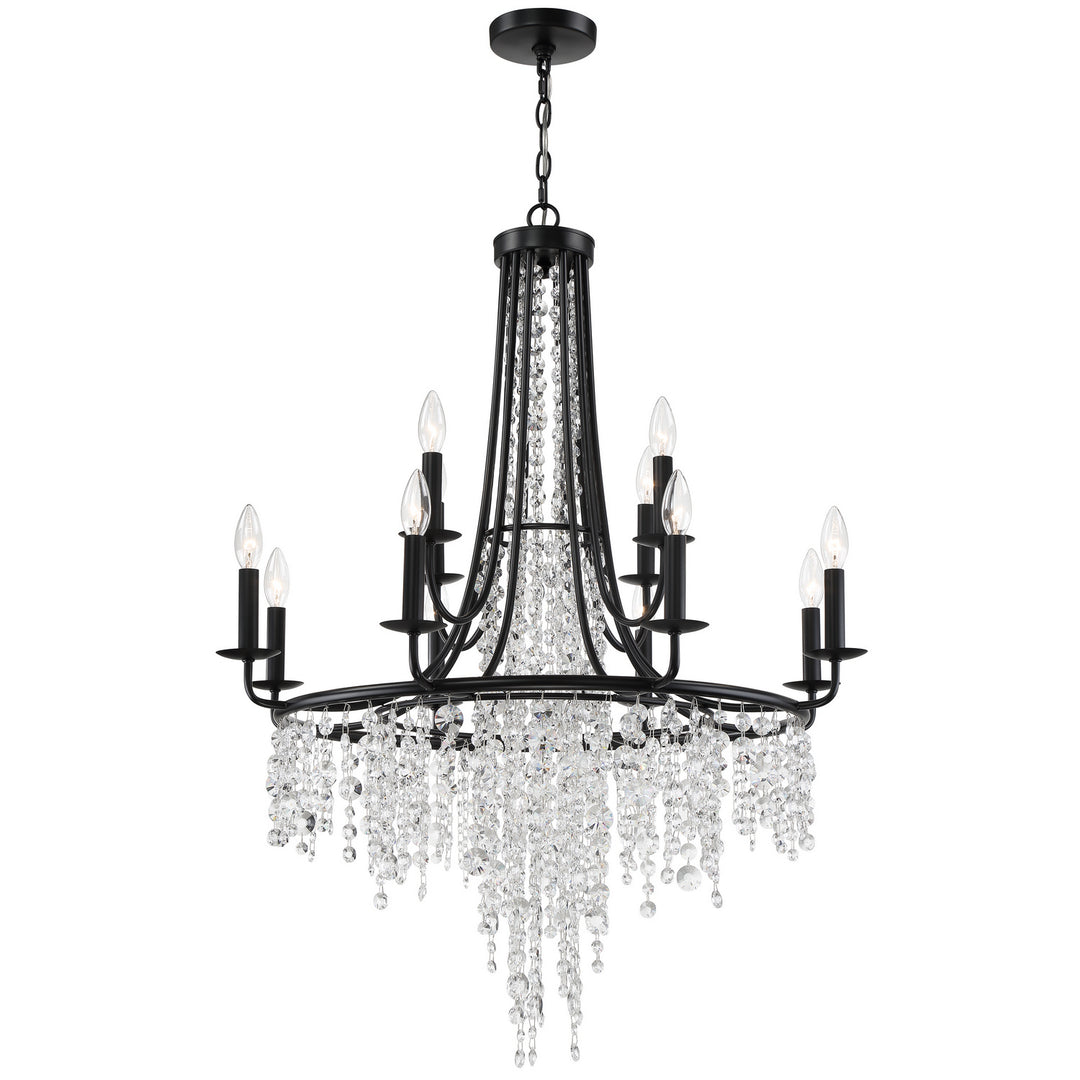 Gabrielle 12 Light Chandelier in Matte Black - available from The Lighting Shoppe, trusted by Canadian homeowners