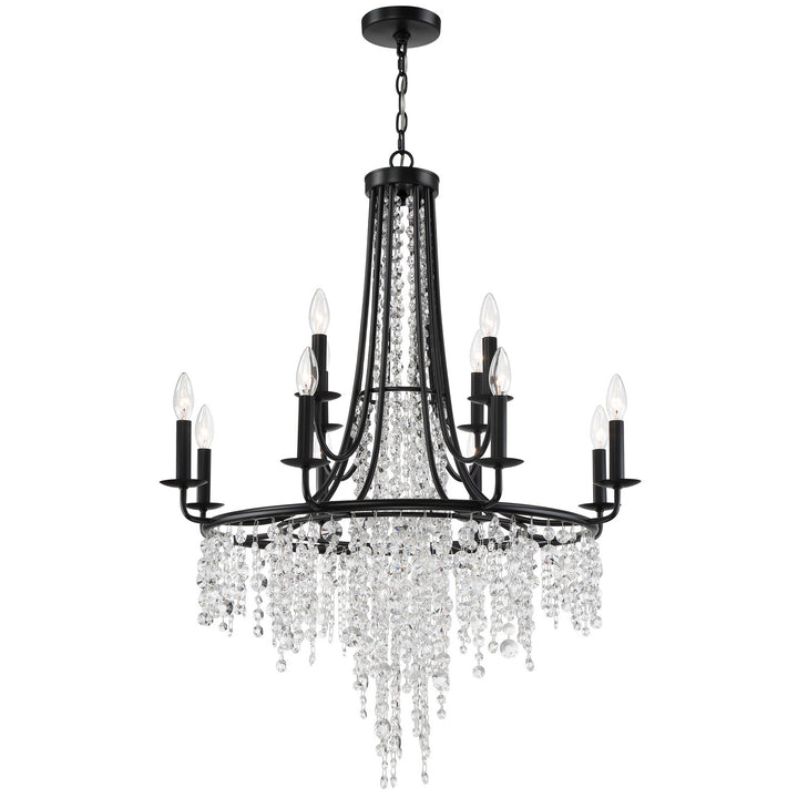 Gabrielle 12 Light Chandelier in Matte Black - available from The Lighting Shoppe, trusted by Canadian homeowners