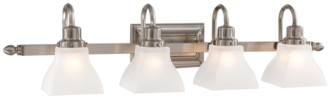 Mission Ridge Bath Four Light Bath in Brushed Nickel - available from The Lighting Shoppe, trusted by Canadian homeowners