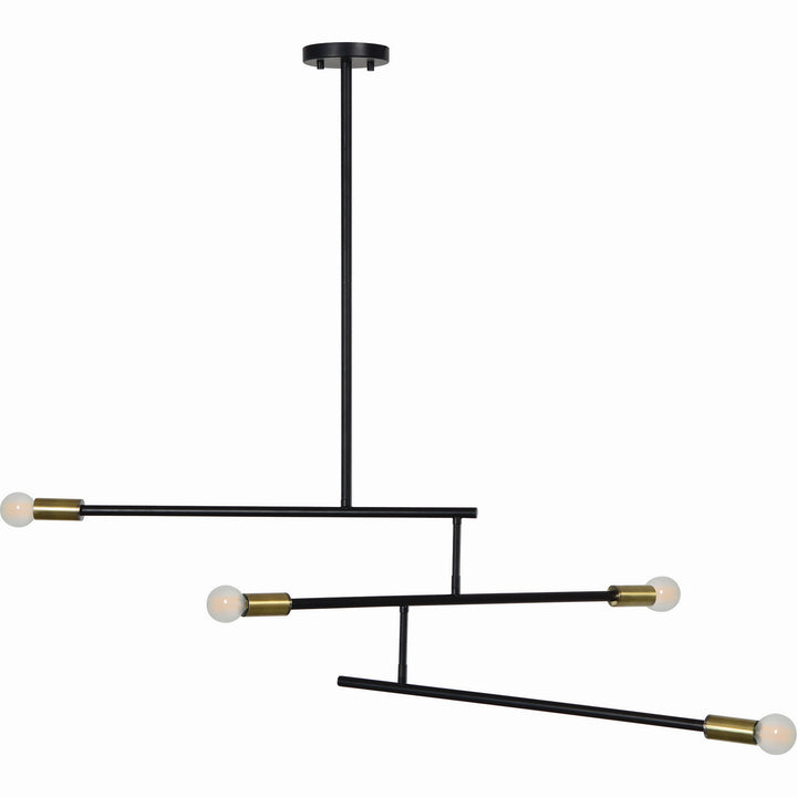 Tara Four Light Ceiling Fixture in Matte Black, Antique Brass - available from The Lighting Shoppe, trusted by Canadian homeowners