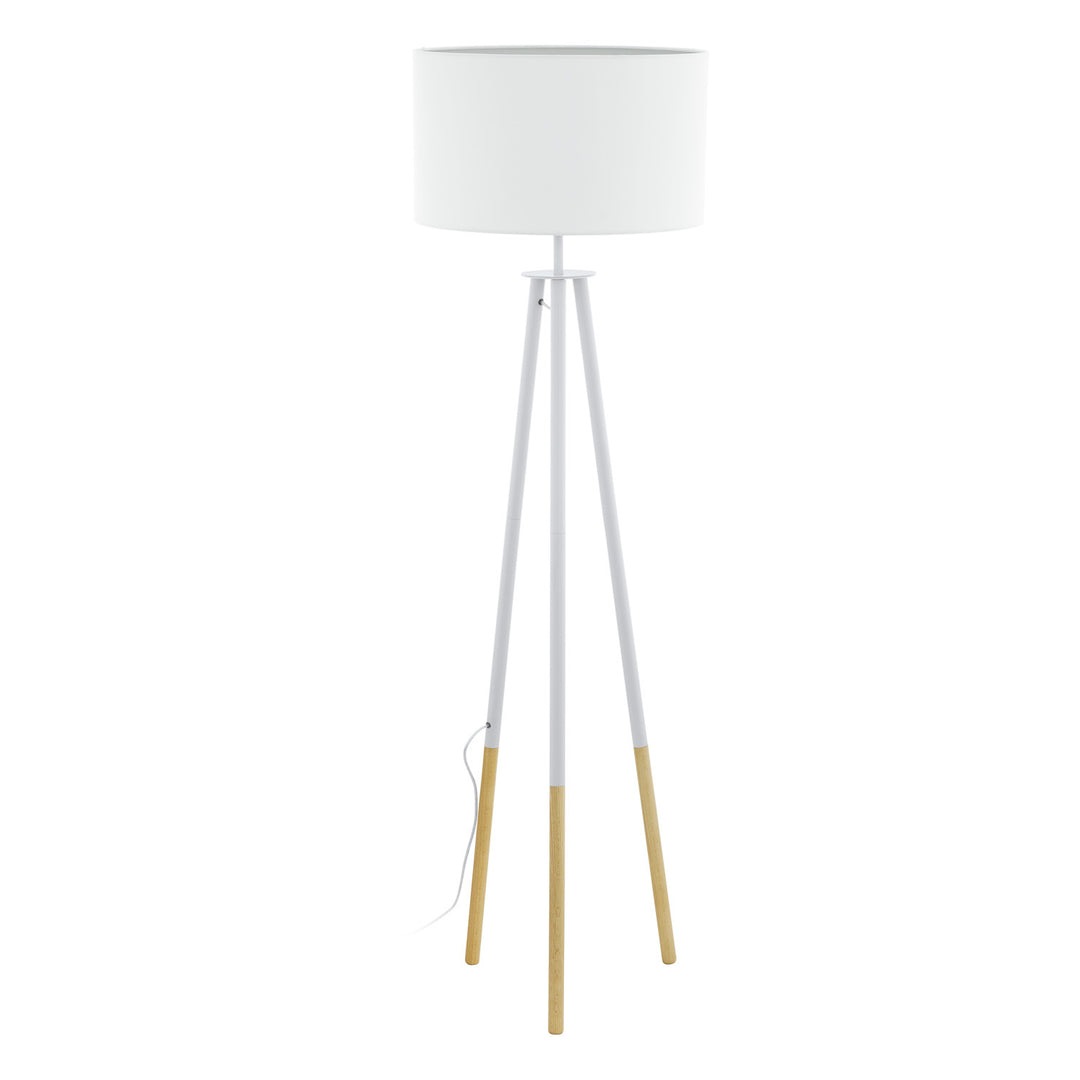 Bidford LED Floor Lamp in Matte White & Wood - available from The Lighting Shoppe, trusted by Canadian homeowners