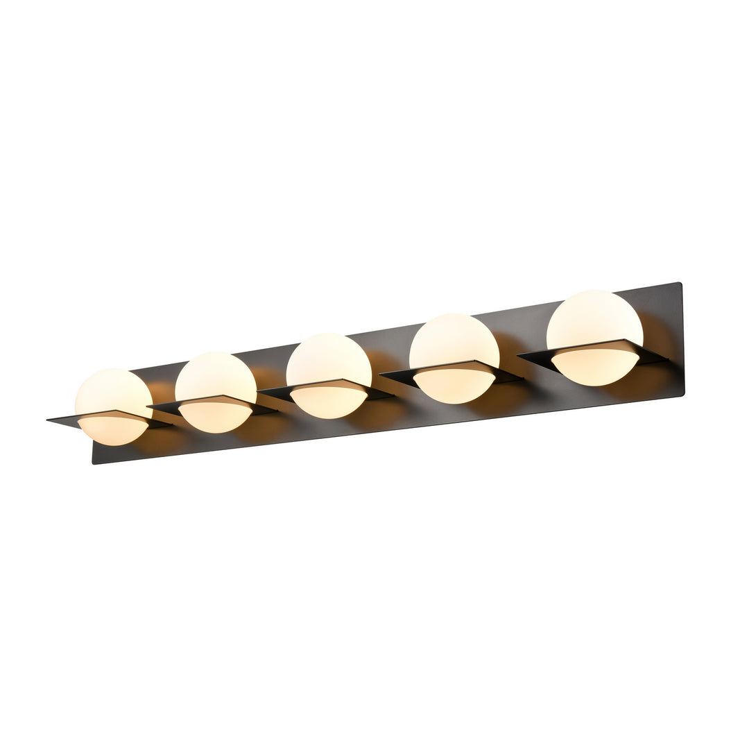 DVI Canada - DVP0955EB-OP - Five Light Vanity - Io - Ebony w/Half Opal Glass