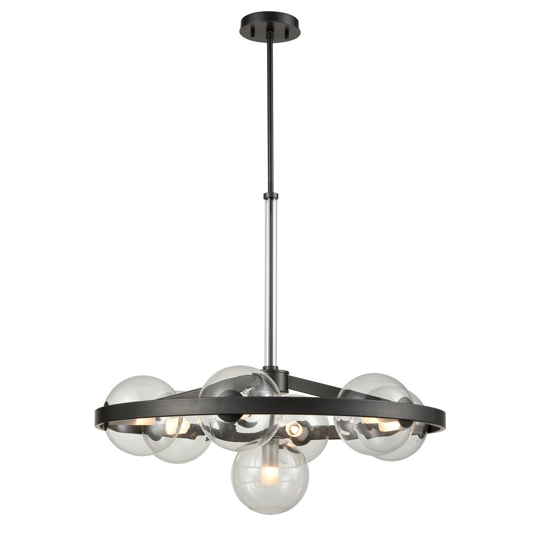 Courcelette Seven Light Chandelier in Graphite With Clear Glass - available from The Lighting Shoppe, trusted by Canadian homeowners